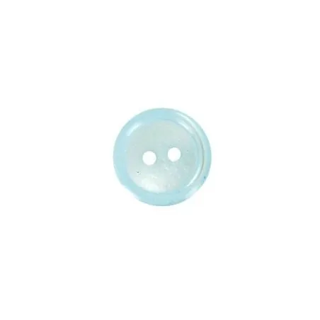 boutons 2 trous cuvette bleu pâle nacre - 11 mm x30
