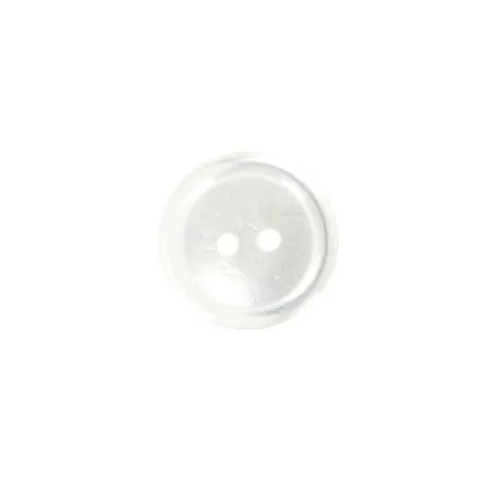 bouton blanc 2 trous cuvette nacre - 15 mm x30