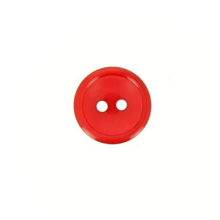 bouton rouge 2 trous cuvette nacre - 15 mm x30