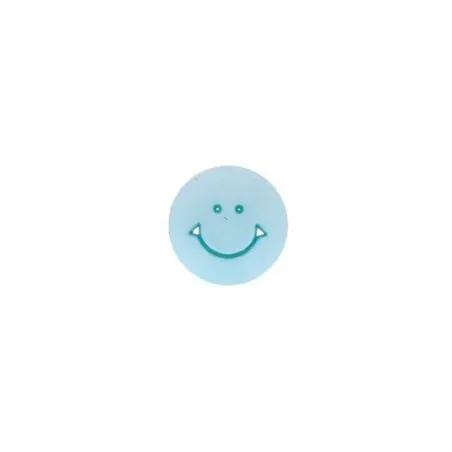 Bouton smiley plat à pied bleu clair - x30 - 12 mm