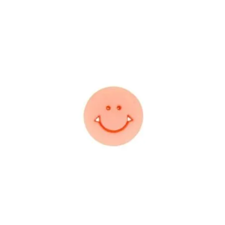Bouton smiley plat à pied rose pâle - x30 - 12 mm