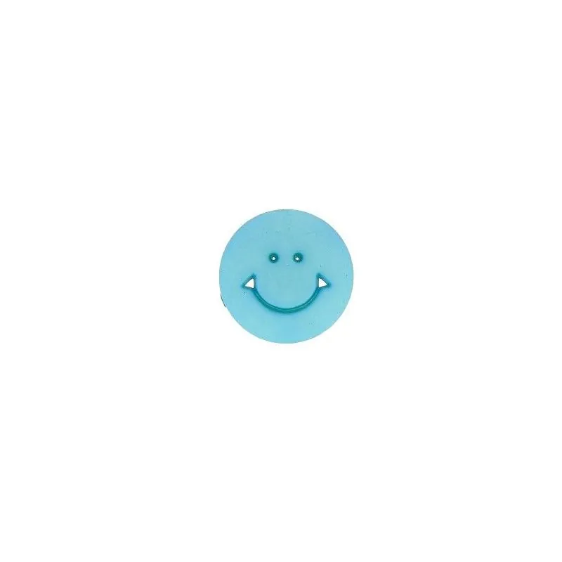 Bouton SMILEY bleu - x30 14 mm. bts a pied smile col