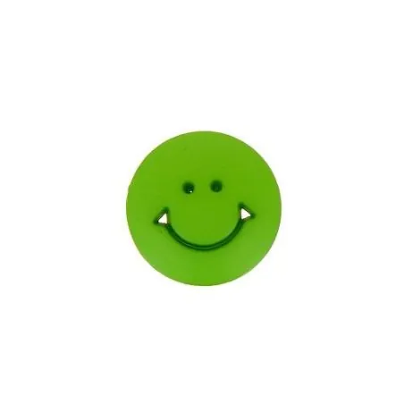 Bouton SMILEY vert - x30 14 mm. bts a pied smile col