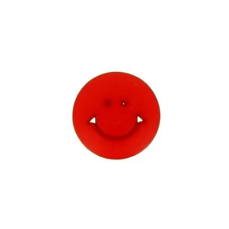 Bouton SMILEY rouge - x30 14 mm. bts a pied smile col