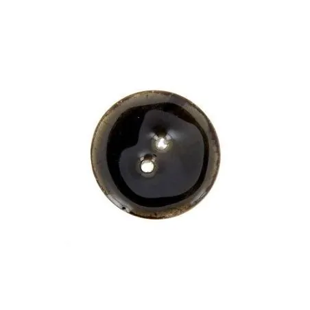 boutons marron foncé - 20 mm - 2 trous - laque -x30