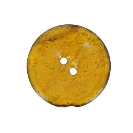 bouton 2 trous laqué jaune - x10 - 30 mm