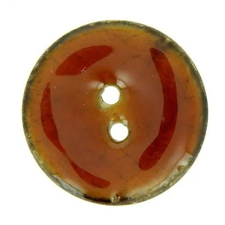 boutons laqués brun x10 - 40 mm bt 2 trous