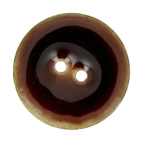 boutons laqués marron x10 - 40 mm bt 2 trous