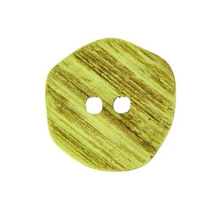 Bouton vert jaune 2 trous façon corne x10 - 27 mm
