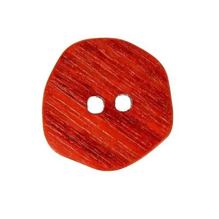 Bouton rouge 2 trous façon corne x10 - 27 mm