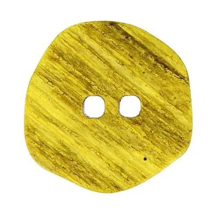 Bouton jaune 2 trous façon corne x10 - 36 mm