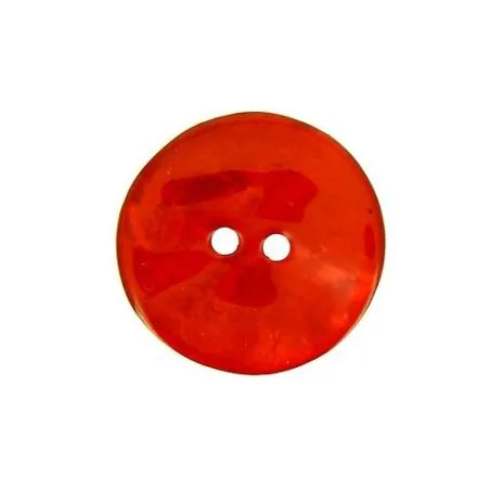 bouton nacre 2 trous rouge - x30 - 15 mm 
