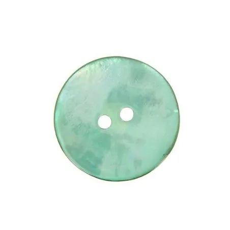 Boutons vert pâle nacre - 2 trous - 14 mm - x30