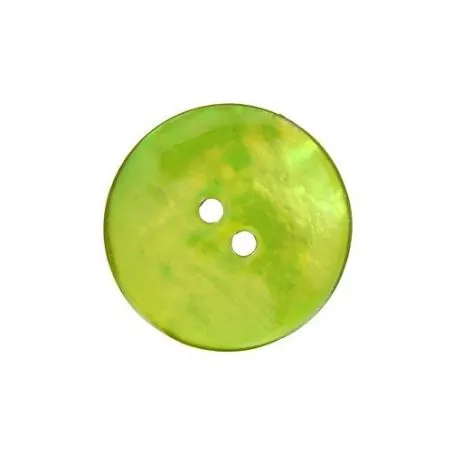 Boutons vert clair nacre - 2 trous - 14 mm - x30