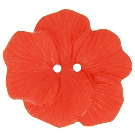 boutons fleur orange foncé - x10 48 mm 2 trous fleur exotique