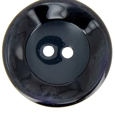 Boutons 2 trous noir x10 - 40 mm cuvette bord gondolé