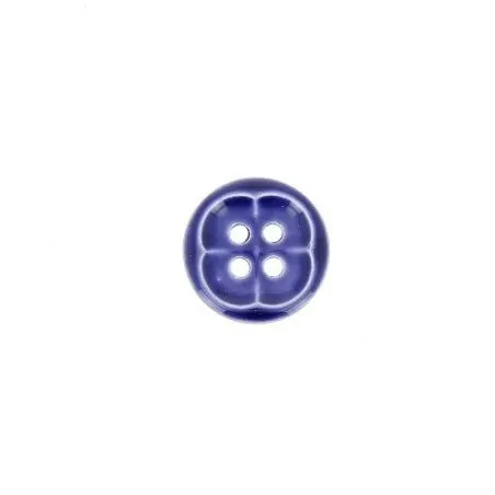 boutons x30 - bleu marine -12 mm 4 trous fleur façon email