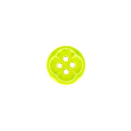 boutons x30 - vert -12 mm 4 trous fleur façon email