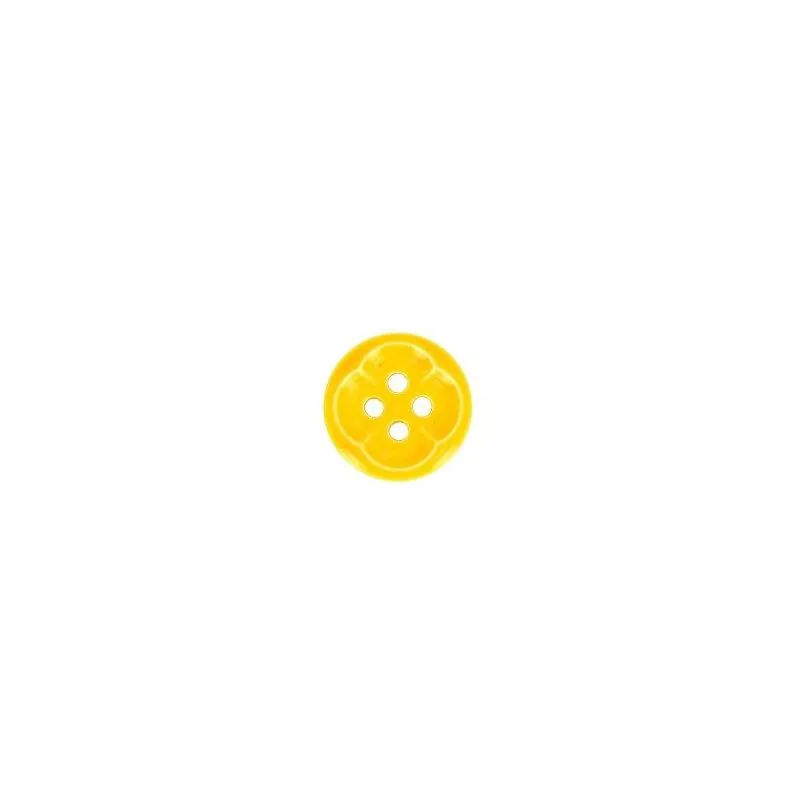boutons x30 - jaune -12 mm 4 trous fleur façon email