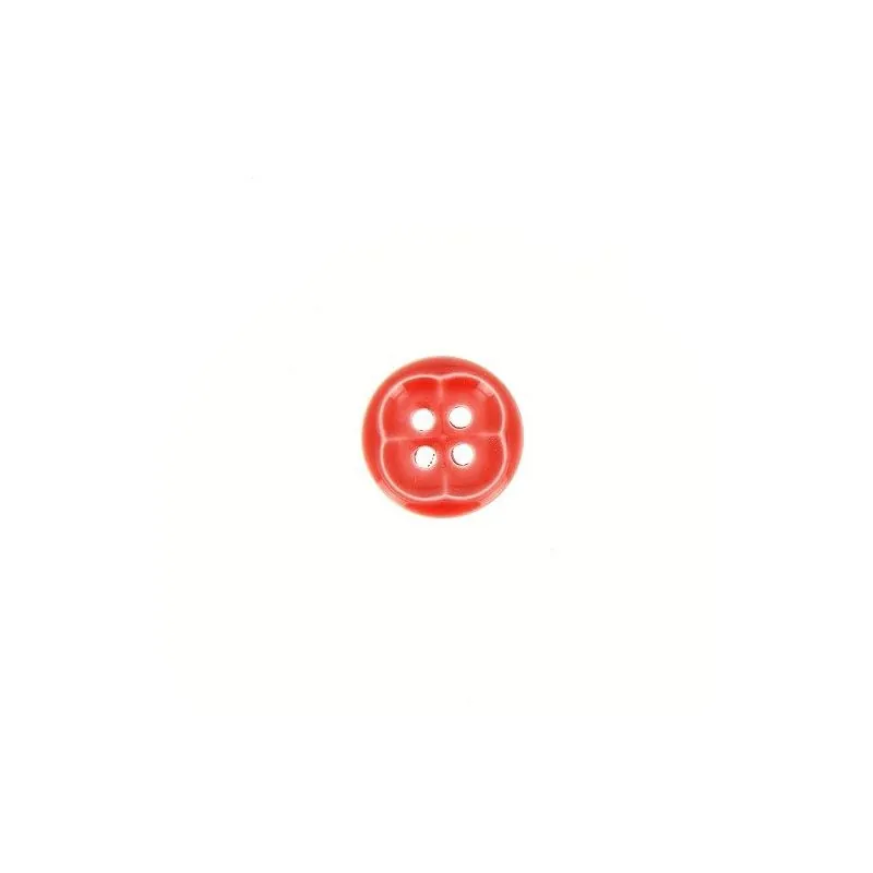 boutons x30 - rouge -12 mm 4 trous fleur façon email