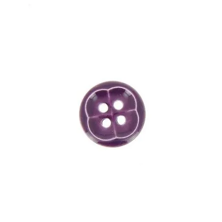 boutons x30 - violet -12 mm 4 trous fleur façon email