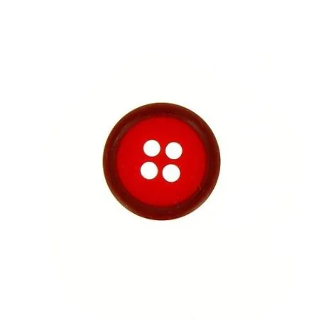 Bouton plat 4 trous bicolore rouge - x30 - 15 mm