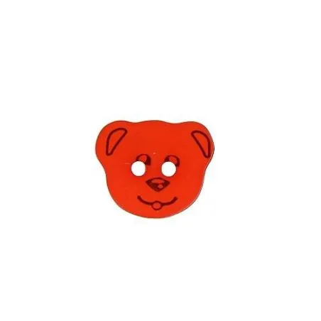 Tube 30 boutons tête d'ours rouge