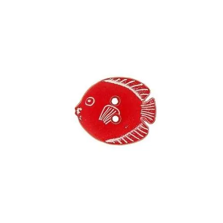 Tube 30 boutons 14 mm enfant poisson rouge