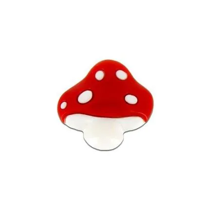 Tube 30 boutons 18 mm enfant champignon rouge et blanc