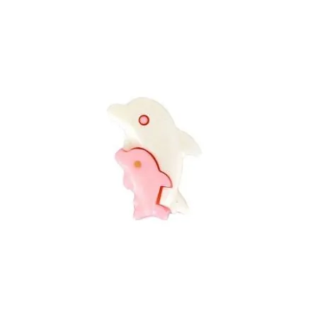 Tube 30 boutons 18 mm enfant dauphin blanc rose
