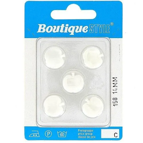 Bouton : 14 mm : x5 : Code prix (C) : Position (158)