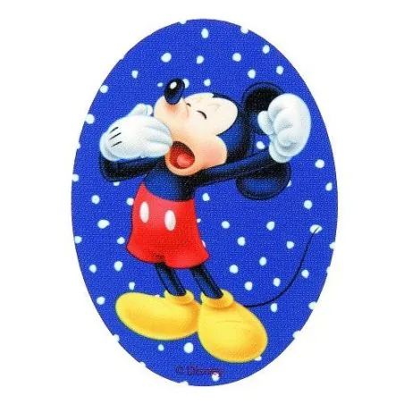 Ecussons bleu Mickey pois ovale Disney