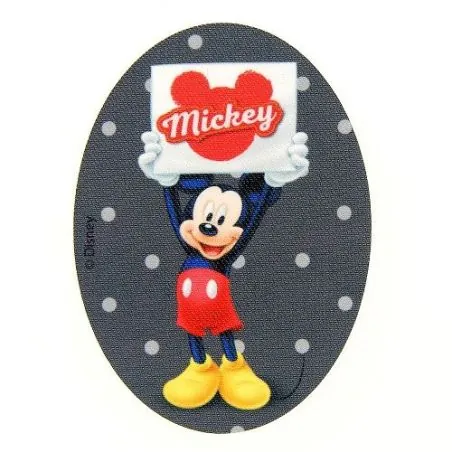 Ecussons gris Mickey pois ovale Disney