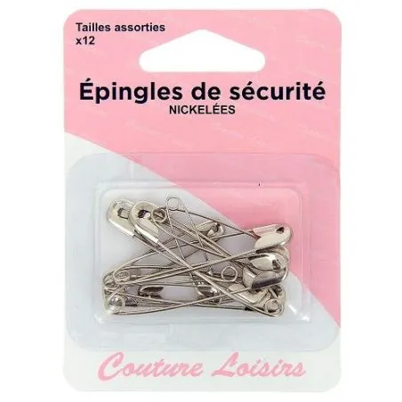 Epingle de sécurité : Assortiment : x12 Epingle de sécurité : Assortiment : x12