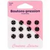 Boutons pression 9 mm noirs X12
