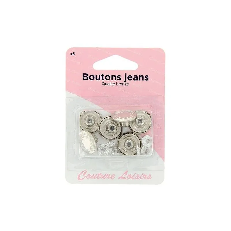 Boutons jeans nickelés X6