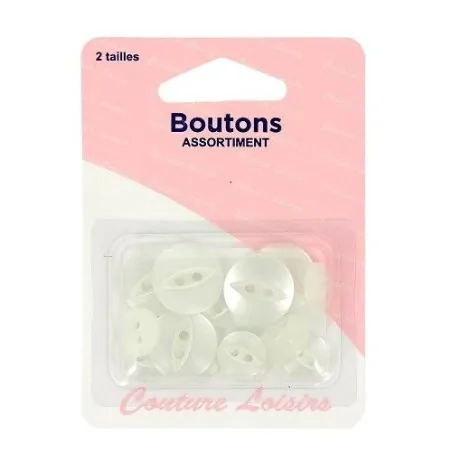 Boutons en assortiment 10 small 5 large