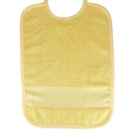 Bavoir bébé tissu éponge jaune - 33 x 25 cm