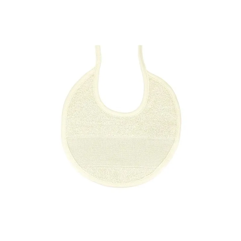 Bavoir rond bébé écru Ø 22 cm éponge Bavoir rond bébé écru Ø 22 cm éponge