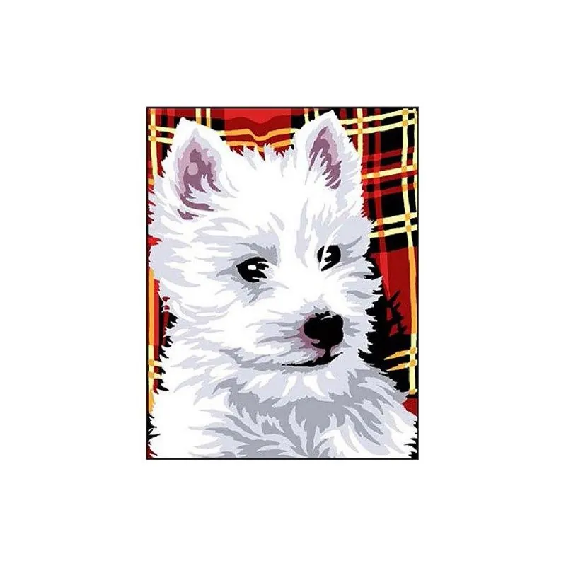 Canevas à broder Chien mignon enfant - 14 x 18 cm Canevas à broder Chien mignon enfant - 14 x 18 cm