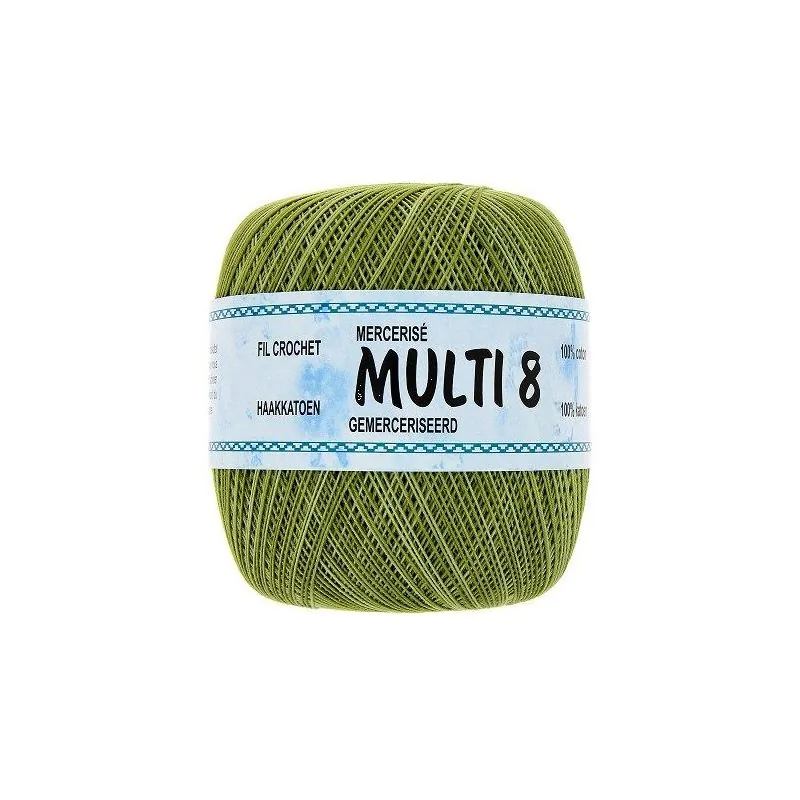 Pelotes fil crochet kaki x6 - 100gr multicolor - 100% Coton