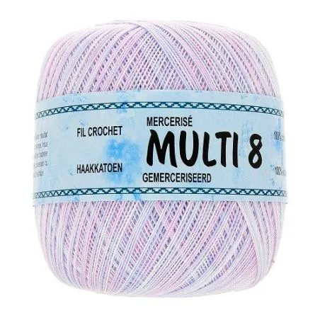 Pelotes fil crochet violet clair x6 - 100gr multicolor - 100% Coton