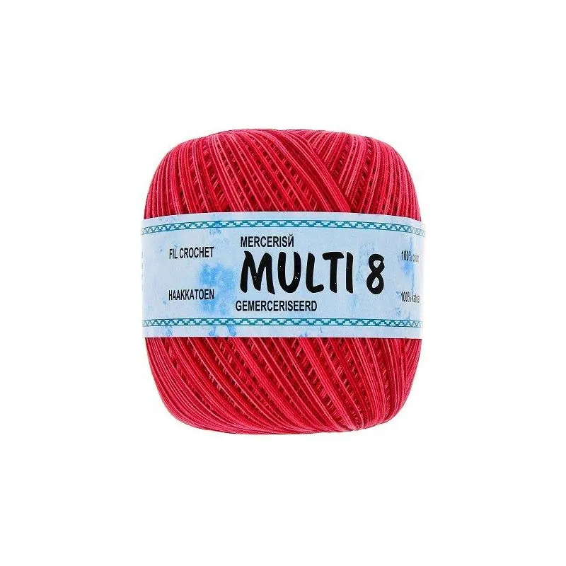 Pelotes fil crochet rouge x6 - 100gr multicolor - 100% Coton - MULTI8.380