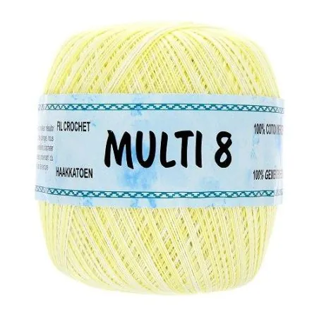 Pelotes fil crochet jaune clair x6 - 100gr multicolor - 100% Coton