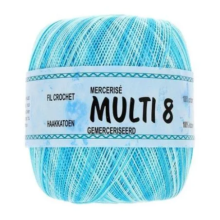 Pelotes fil crochet bleu turquoise x6 - 100gr multicolor - 100% Coton