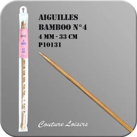 Aiguilles bambou - 33 cm - n°4 mm