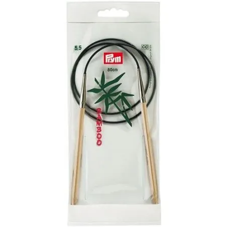 Aiguilles à tricoter circulaires bambou 80 cm 5,50
