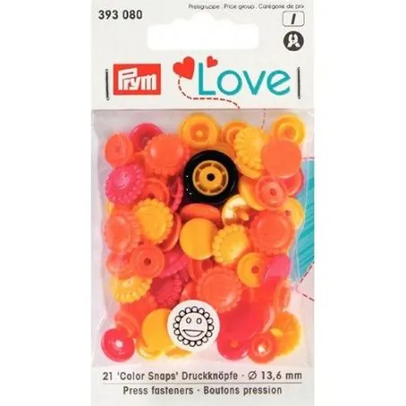 Boutons pression Prym love fleur multi-couleur orange