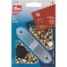 Carte 50 Oeillets laiton 4 mm or + outil