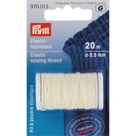 Fil : Elastique : 0.5 mm x 20 m : Blanc cassé Fil : Elastique : 0.5 mm x 20 m : Blanc cassé